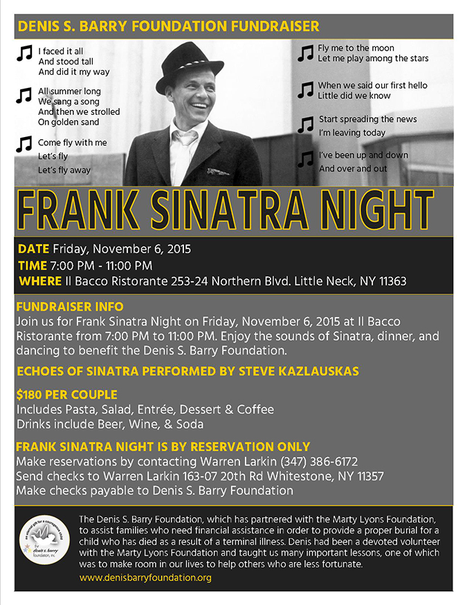 Frank Sinatra Night on Friday November 6, 2015
